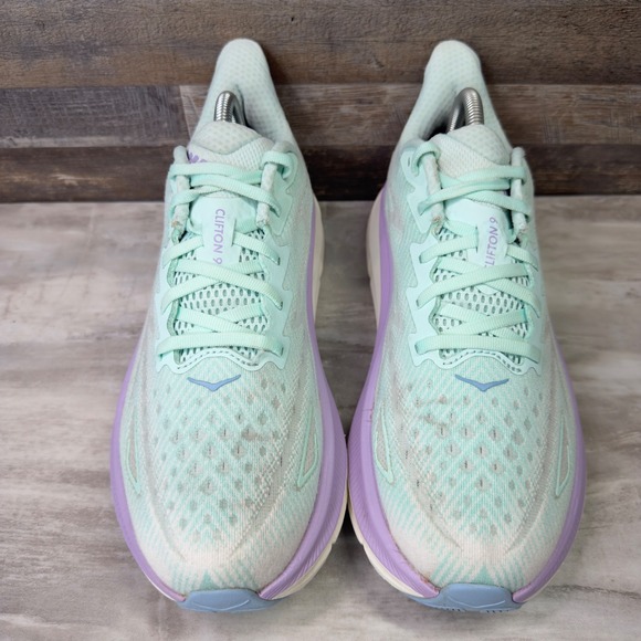 Hoka One One Womens Size 10 B Clifton 9 Running Shoes Teal Purple 1127896 SOLM - Picture 3 of 9